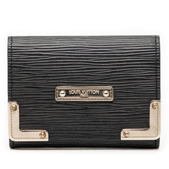 ルイ ヴィトン エピ アンヴェロップ カルト ドゥ ヴィジット ロゴプレート カードケース ブラック レザー メンズ LOUIS VUITTON 【中古】