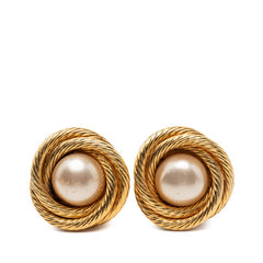 シャネル イヤリング ゴールド メッキ フェイクパール レディース CHANEL 【中古】