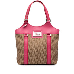 ディオール トロッター ハンドバッグ ピンク ベージュ キャンバス レザー レディース Dior 中古