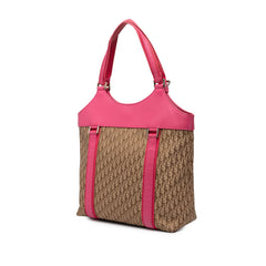 ディオール トロッター ハンドバッグ ピンク ベージュ キャンバス レザー レディース Dior 中古