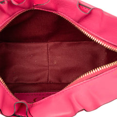 ヴァレンチノ 斜め掛け フリル ショルダーバッグ ピンク レザー レディース Valentino 【中古】
