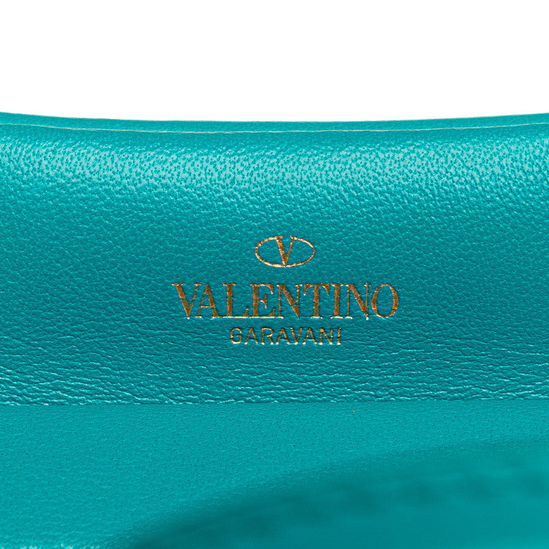 ヴァレンティノ ワンスタッズ トートバッグ ショルダーバッグ 2WAY グリーン レザー レディース VALENTINO 【中古】