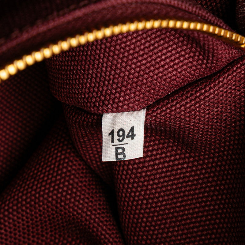 プラダ カナパL トートバッグ ハンドバッグ ボルドー ワインレッド キャンバス レディース PRADA 【中古】