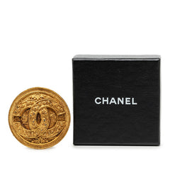 シャネル ココマーク ヴィンテージ ブローチ ラウンド メダル 94A ゴールド メッキ レディース CHANEL 中古