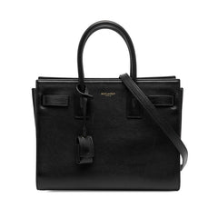 サンローラン サック ド ジュール ベイビー ハンドバッグ ショルダーバッグ 2WAY ブラック レザー レディース SAINT LAURENT 【中古】
