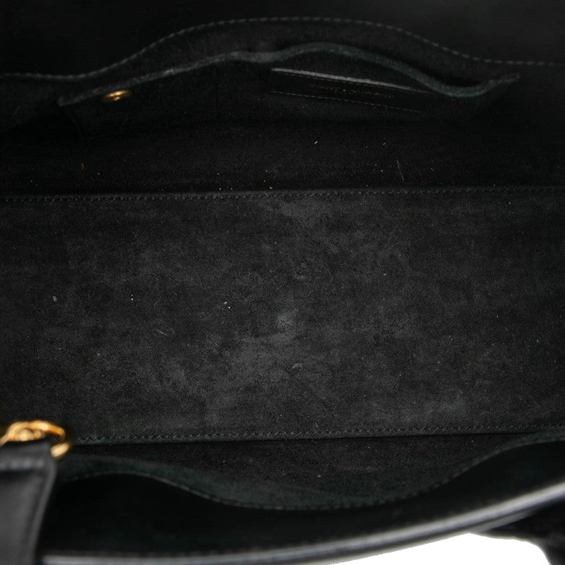 サンローラン サック ド ジュール ベイビー ハンドバッグ ショルダーバッグ 2WAY ブラック レザー レディース SAINT LAURENT 【中古】