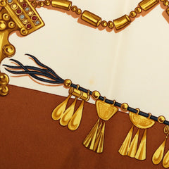 エルメス カレ90 PARURES DES SABLES 砂漠のアクセサリー スカーフ 大判 マルチカラー シルク レディース HERMES 中古
