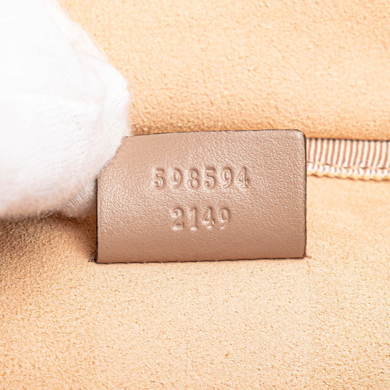グッチ GGマーモント キルティング リュック バックパック 598594 ベージュ レザー レディース GUCCI 【中古】