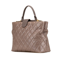 シャネル マトラッセ ココマーク ハンドバッグ ショルダーバッグ グレージュ レザー レディース CHANEL 【中古】
