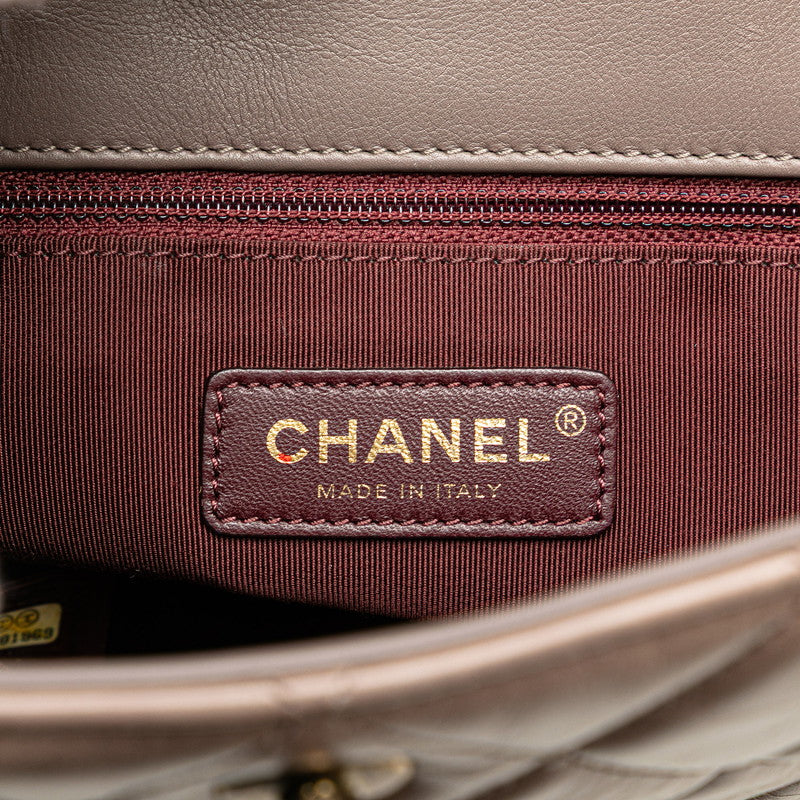 シャネル マトラッセ ココマーク ハンドバッグ ショルダーバッグ グレージュ レザー レディース CHANEL 【中古】