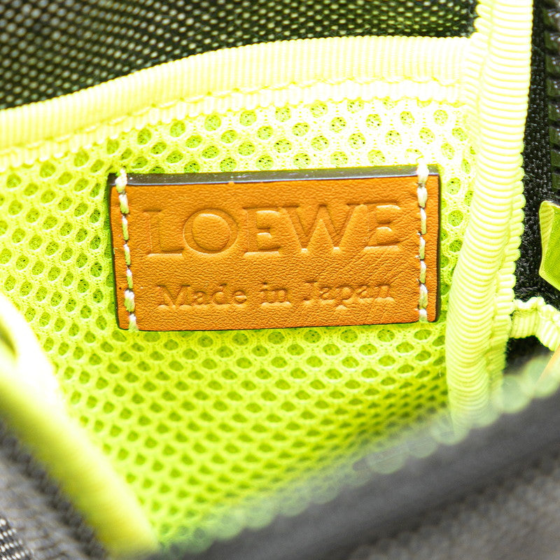ロエベ EYE NATURE CASE アイ ネイチャー ケース ポーチ ネックポーチ グレー イエロー マルチカラー キャンバス レザー レディース LOEWE 【中古】