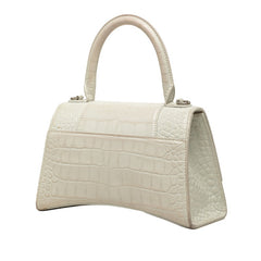 バレンシアガ アワーグラス スモール ハンドバッグ ショルダーバッグ 2WAY 型押し 593546 ホワイト レザー レディース BALENCIAGA 中古