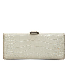 バレンシアガ アワーグラス スモール ハンドバッグ ショルダーバッグ 2WAY 型押し 593546 ホワイト レザー レディース BALENCIAGA 中古