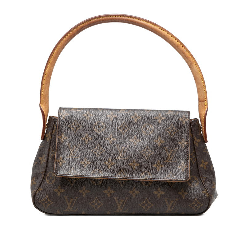 ルイ ヴィトン モノグラム ミニルーピング ショルダーバッグ ハンドバッグ M51147 ブラウン PVC レザー レディース LOUIS VUITTON 【中古】