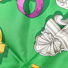 エルメス カレ90 FERRONNERIE 鉄細工 スカーフ グリーン マルチカラー シルク レディース HERMES 【中古】