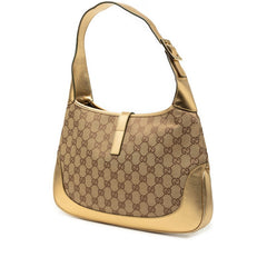 グッチ ジャッキー ワンショルダーバッグ ホーボーバッグ 0013306 ゴールド レザー キャンバス レディース GUCCI 【中古】