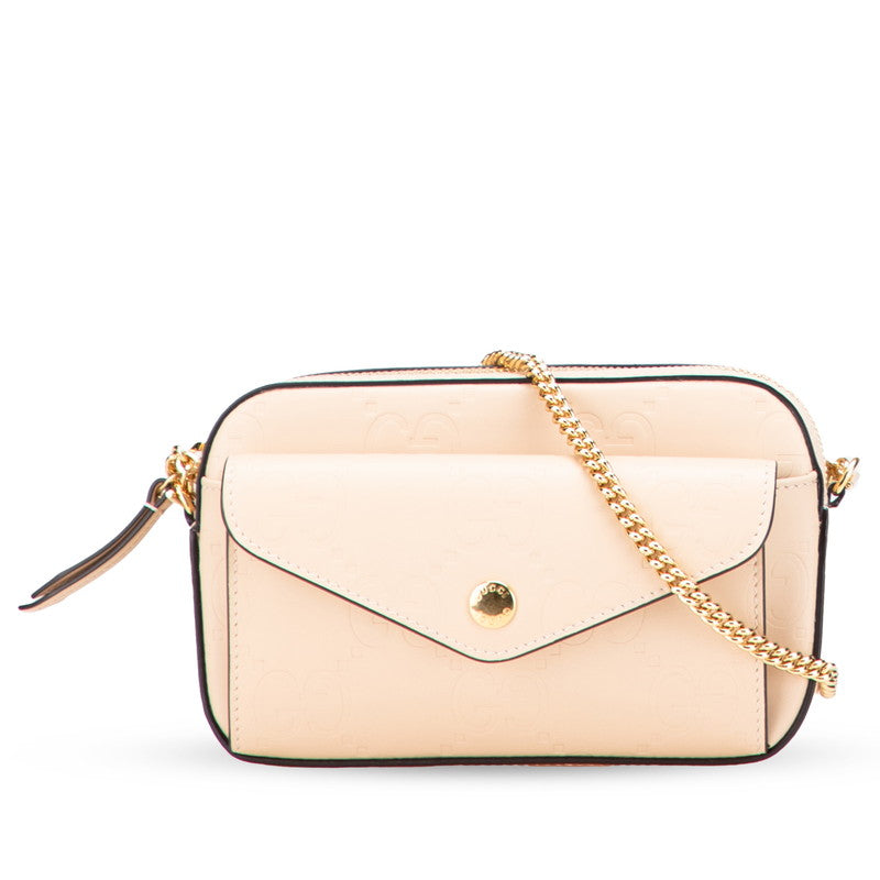 グッチ GGスーパーミニ ショルダーバッグ 781554 ベージュ レザー レディース GUCCI 【中古】