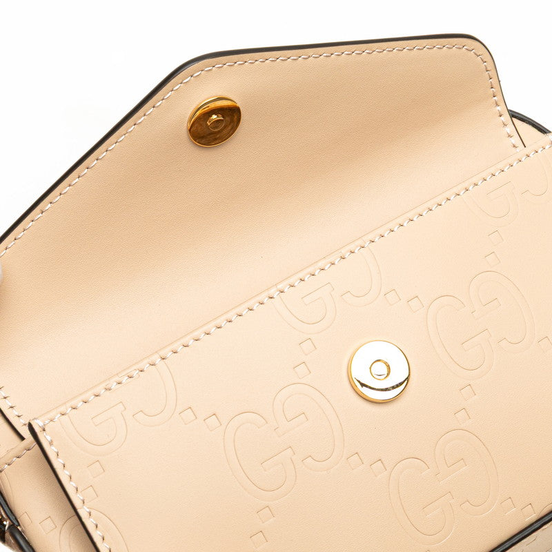 グッチ GGスーパーミニ ショルダーバッグ 781554 ベージュ レザー レディース GUCCI 【中古】