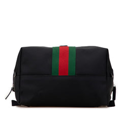 グッチ シェリーライン リュック バックパック 619749 ブラック ナイロン レザー メンズ GUCCI 【中古】