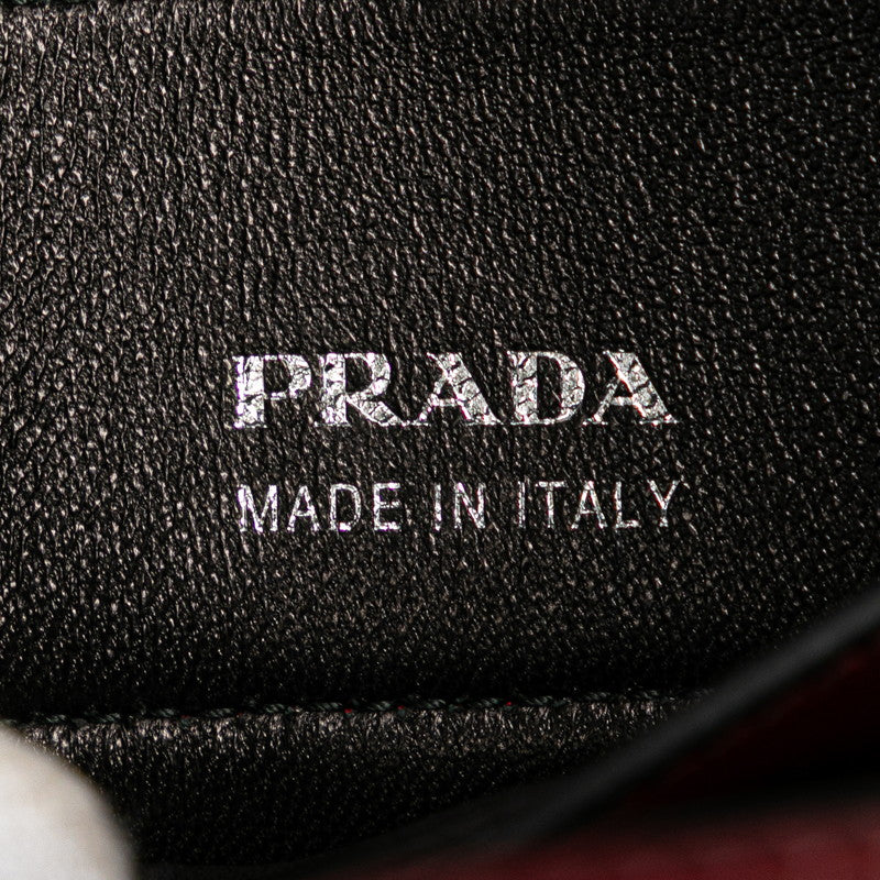 プラダ チェーン ショルダーバッグ B5105C レッド レザー レディース PRADA 【中古】
