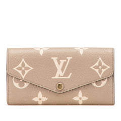ルイ ヴィトン モノグラム アンプラント ポルト フォイユ サラNM 長財布 M81049 グレージュ レザー レディース LOUIS VUITTON 【中古】