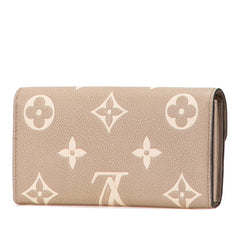 ルイ ヴィトン モノグラム アンプラント ポルト フォイユ サラNM 長財布 M81049 グレージュ レザー レディース LOUIS VUITTON 【中古】