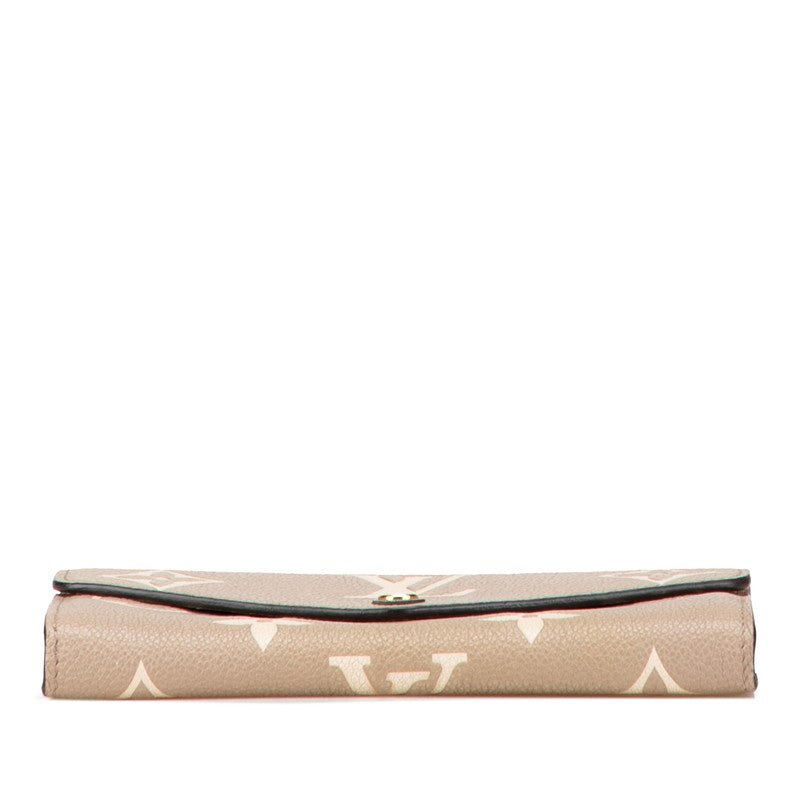 ルイ ヴィトン モノグラム アンプラント ポルト フォイユ サラNM 長財布 M81049 グレージュ レザー レディース LOUIS VUITTON 【中古】