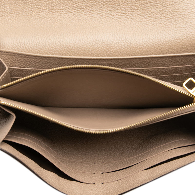 ルイ ヴィトン モノグラム アンプラント ポルト フォイユ サラNM 長財布 M81049 グレージュ レザー レディース LOUIS VUITTON 【中古】
