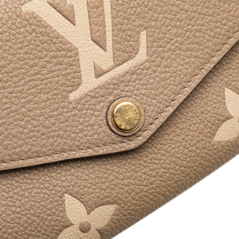ルイ ヴィトン モノグラム アンプラント ポルト フォイユ サラNM 長財布 M81049 グレージュ レザー レディース LOUIS VUITTON 【中古】