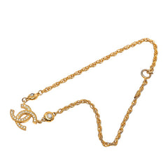 シャネル ココマーク チェーン ペンダント ネックレス ゴールド メッキ ラインストーン レディース CHANEL 【中古】