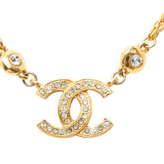 シャネル ココマーク チェーン ペンダント ネックレス ゴールド メッキ ラインストーン レディース CHANEL 【中古】