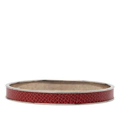 エルメス ケリーバングル カデナ モチーフ バングル シルバー レッド メタル レザー レディース HERMES 【中古】