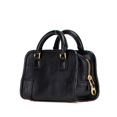 ロエベ アナグラム アマソナ マイクロミニ ハンドバッグ ショルダーバッグ 2WAY ブラック レザー レディース LOEWE 【中古】