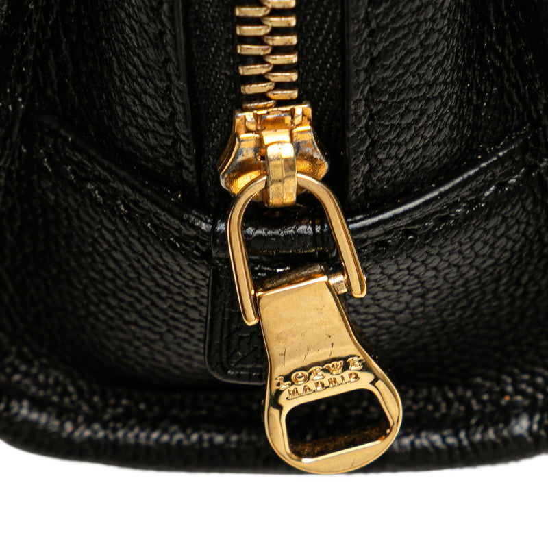 ロエベ アナグラム アマソナ マイクロミニ ハンドバッグ ショルダーバッグ 2WAY ブラック レザー レディース LOEWE 【中古】