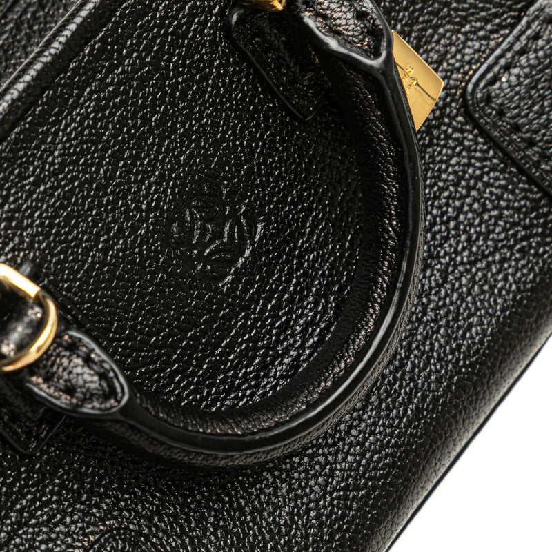 ロエベ アナグラム アマソナ マイクロミニ ハンドバッグ ショルダーバッグ 2WAY ブラック レザー レディース LOEWE 【中古】