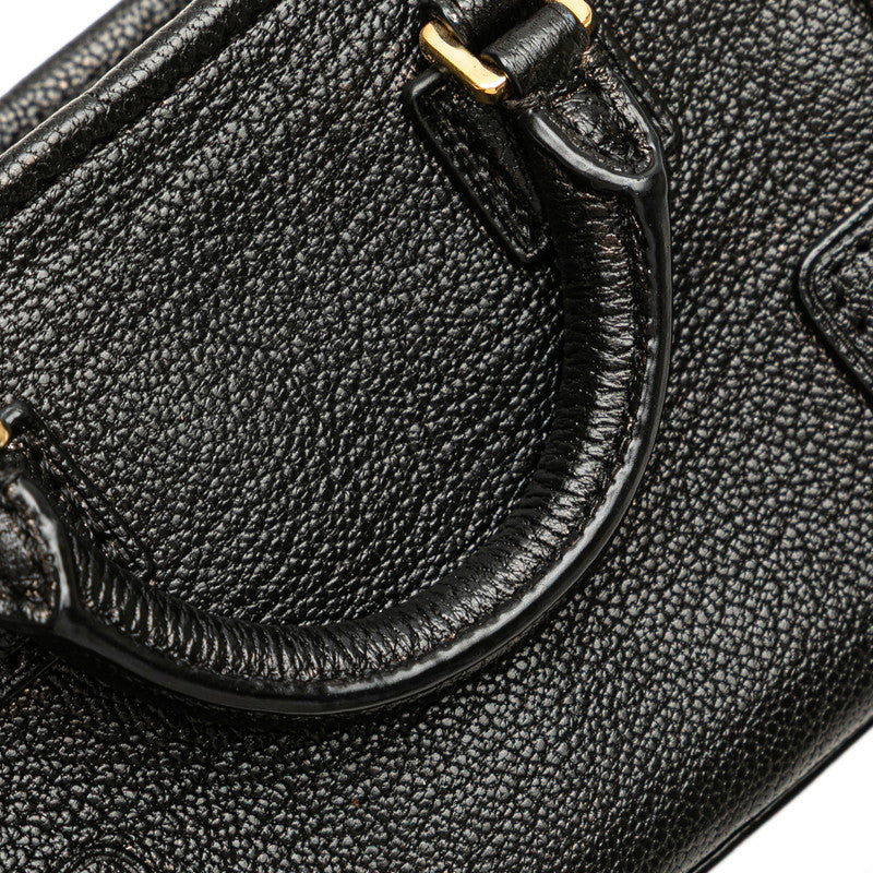 ロエベ アナグラム アマソナ マイクロミニ ハンドバッグ ショルダーバッグ 2WAY ブラック レザー レディース LOEWE 【中古】