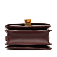 セリーヌ クラシックボックス スモール ショルダーバッグ ワインレッド ボルドー レザー レディース CELINE 【中古】