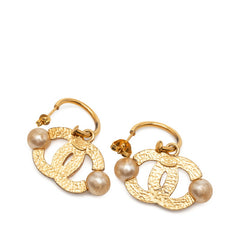 シャネル ココマーク ピアス 02A ゴールド メッキ フェイクパール レディース CHANEL 【中古】