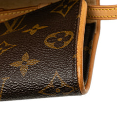 ルイ ヴィトン モノグラム ポシェット ツインPM 斜め掛け ショルダーバッグ M51854 ブラウン PVC レザー レディース LOUIS VUITTON 【中古】