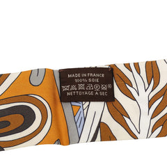 エルメス ツイリー Le Jardin de la Maharani マハラニの庭 スカーフ 新タグ ブラウン マルチカラー シルク レディース HERMES 【中古】