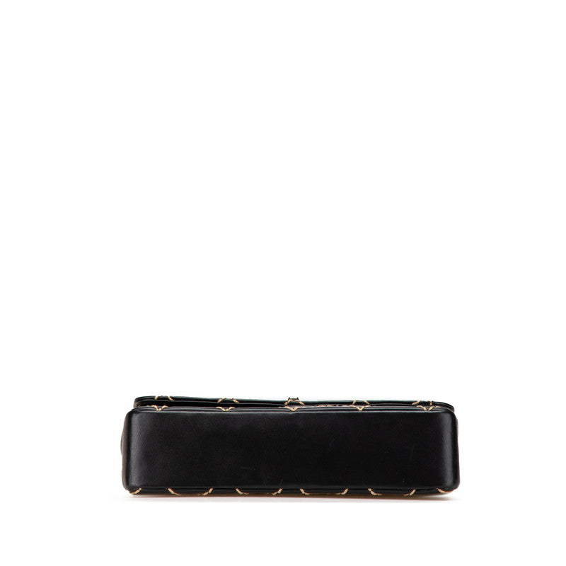 シャネル ココマーク ワイルドステッチ チェーン ショルダーバッグ ブラック ラムスキン レディース CHANEL 【中古】