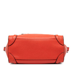 セリーヌ ラゲージ ナノショッパー ハンドバッグ ショルダーバッグ 2WAY レッド レザー レディース CELINE 【中古】