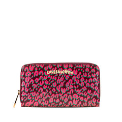 ルイ ヴィトン モノグラム ヴェルニ レオパード ジッピーウォレット 長財布 ラウンドファスナー M91477 ルージュフォーヴィスト パテントレザー レディース LOUIS VUITTON 【中古】