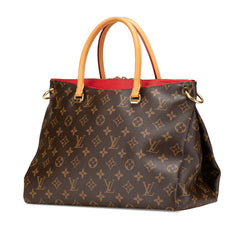 ルイ ヴィトン モノグラム パラス ハンドバッグ ショルダーバッグ 2WAY M41175 スリーズ レッド ブラウン PVC レザー レディース LOUIS VUITTON 【中古】