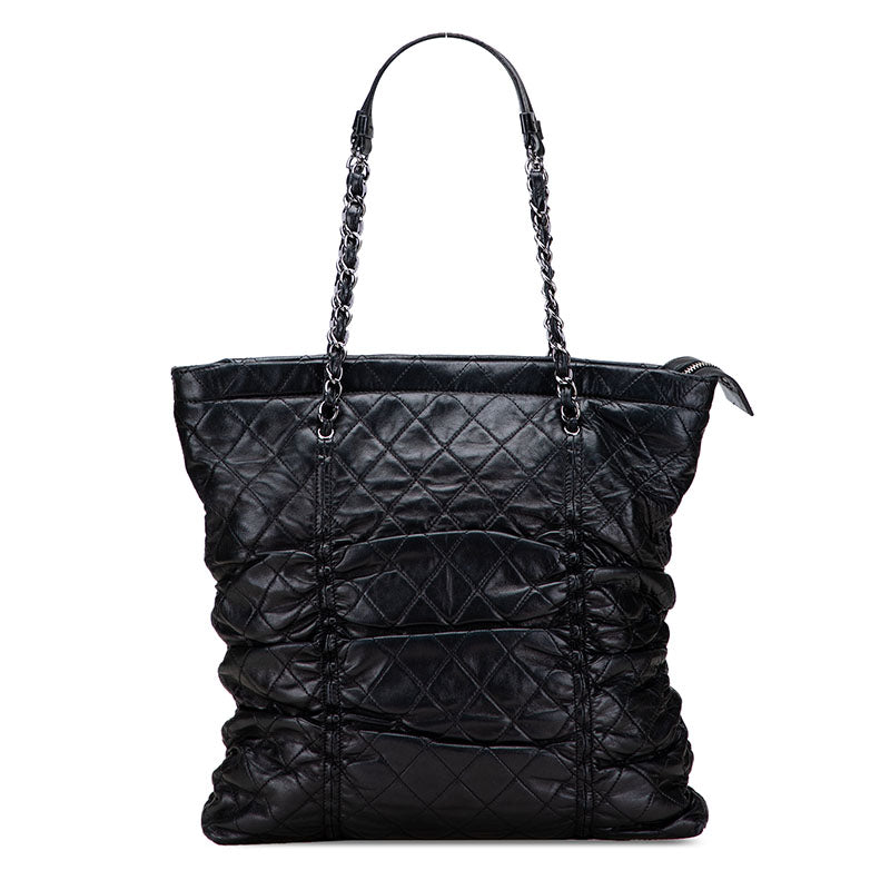 シャネル マトラッセ チェーン トートバッグ ショルダーバッグ ブラック ラムスキン レディース CHANEL 【中古】