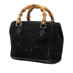 グッチ バンブー ハンドバッグ ショルダーバッグ 2WAY 007 1793 0238 ブラック スウェード レザー レディース GUCCI 中古