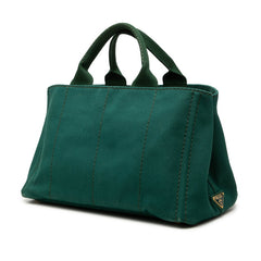 プラダ カナパ M ハンドバッグ トートバッグ ショルダーバッグ 2WAY グリーン キャンバス レディース PRADA 中古