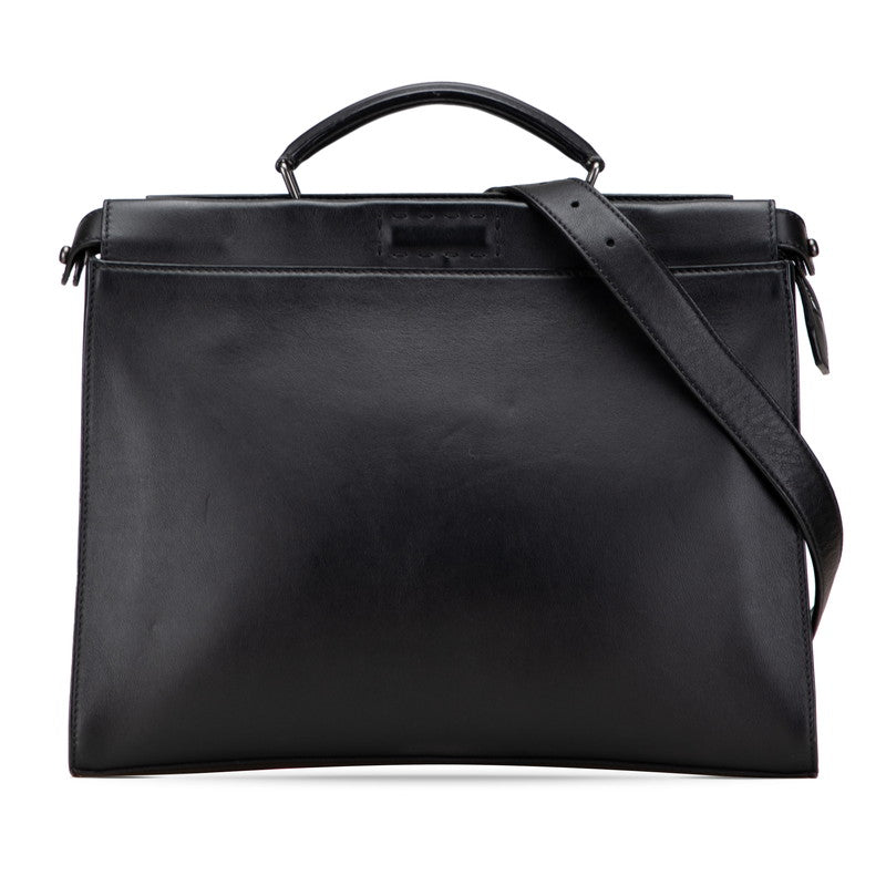 フェンディ セレリア ピーカブー フィット ビジネスバッグ ショルダーバッグ 2WAY 7VA406 ブラック レザー メンズ FENDI 【中古】