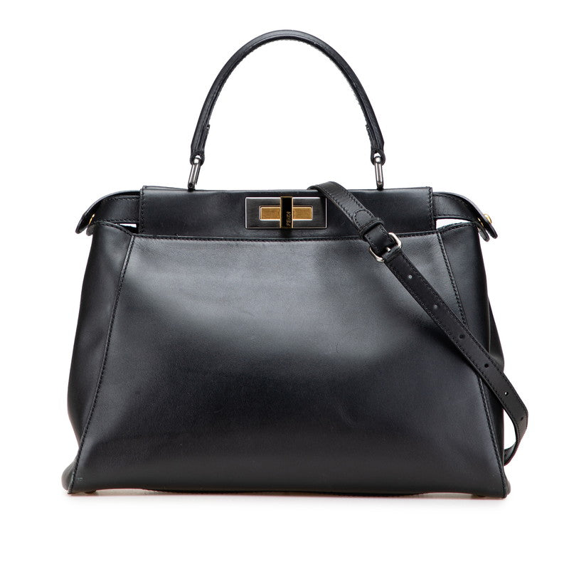 フェンディ ピーカブー ハンドバッグ ショルダーバッグ 2WAY 8BN226 ブラック レザー レディース FENDI 【中古】
