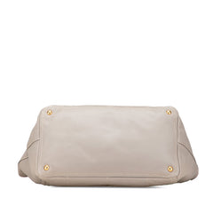 プラダ ロゴ ハンドバッグ ショルダーバッグ 2WAY グレー レザー レディース PRADA 【中古】